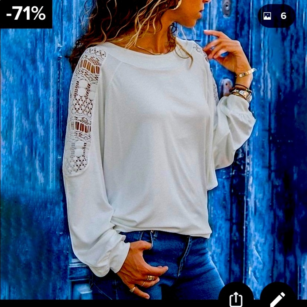 White autumn women round neck Tshirt casual